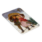 Two children in the snow by Frederick Morgan Magnet (Rechte Seite)