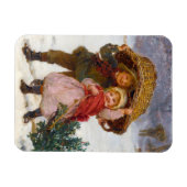 Two children in the snow by Frederick Morgan Magnet (Horizontal)