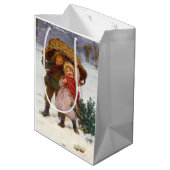 Two children in the snow by Frederick Morgan Mittlere Geschenktüte (Rückseite Schrägansicht)