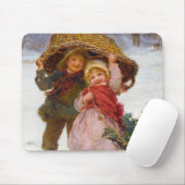 Two children in the snow by Frederick Morgan Mousepad (Mit Mouse)