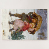 Two children in the snow by Frederick Morgan Puzzle (Horizontal)