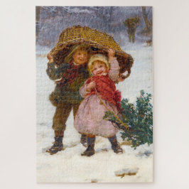Two children in the snow by Frederick Morgan Puzzle