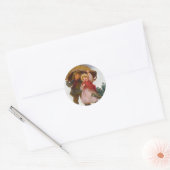 Two children in the snow by Frederick Morgan Runder Aufkleber (Umschlag)