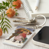 Two children in the snow by Frederick Morgan Schlüsselanhänger (Vorderseite rechts)