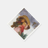 Two children in the snow by Frederick Morgan Serviette (Ecke)