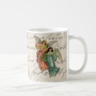 Two Christmas Angels - Victorian Scrap Religious Kaffeetasse