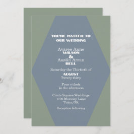 Two Color Blue and Green Diamond Shape Wedding