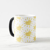 Two-colour coffee mug with hearts design. verwandlungstasse (Vorderseite Links)