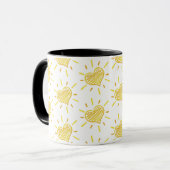Two-colour coffee mug with hearts design. verwandlungstasse (Vorderseite Links)