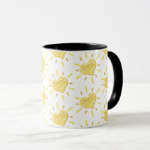 Two-colour coffee mug with hearts design. verwandlungstasse (VorderseiteRechts)