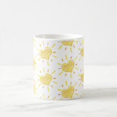 Two-colour coffee mug with hearts design. verwandlungstasse (Mittel)