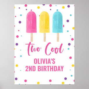 Two Cool 2. Geburtstag Regenbogen-Eis am Stiel Poster