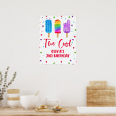 Two Cool 2. Geburtstag Regenbogen-Eislutscher Poster (Küche)