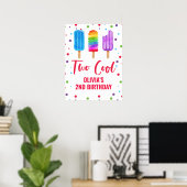 Two Cool 2. Geburtstag Regenbogen-Eislutscher Poster (Heimbüro)