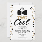 TWO Cool Bowtie 2. Geburtstagspartei Einladung (Vorderseite)
