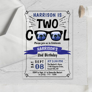 Two Cool Boys 2. Geburtstag Acryleinladungen