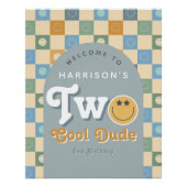 Two Cool Dude Boys 2nd Birthday Welcome Sign Poster (Vorderseite)
