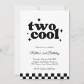 Two Cool, Dude! | Boys 2nd Retro Minimalist Party  Einladung (Vorderseite)