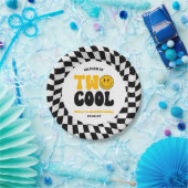 Two Cool Happy Retro Second 2nd Birthday Party Pappteller (Party)