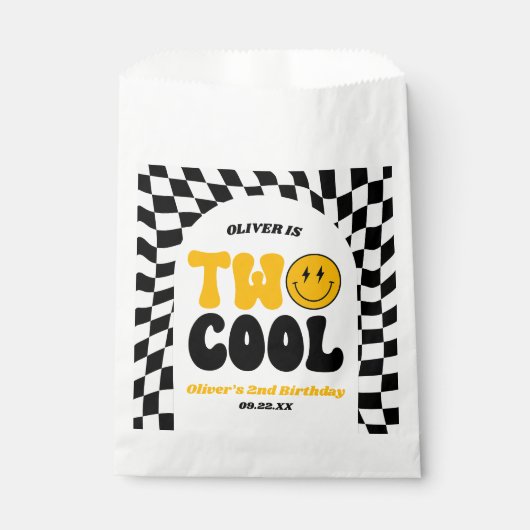Two Cool Retro Arch Second 2nd Birthday Party Geschenktütchen (Vorderseite)