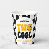 Two Cool Retro Arch Second 2nd Birthday Party Pappbecher (Rückseite)