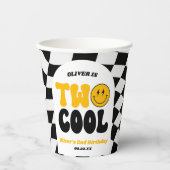 Two Cool Retro Arch Second 2nd Birthday Party Pappbecher (Vorderseite)