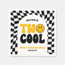 Two Cool Retro First 2nd Birthday Party Serviette