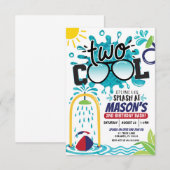 Two Cool Splash Party Birthday Invitation Einladung (Vorne/Hinten)