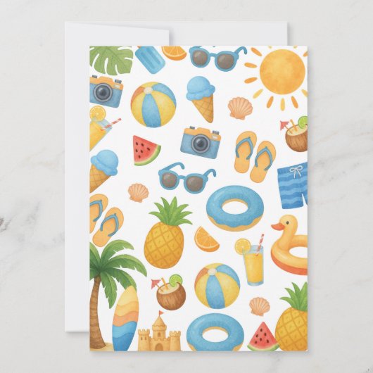 Two Cool Summer Beach 2nd Birthday Party Einladung (Rückseite)