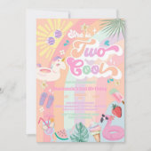 Two Cool Summer Rainbow Sun 2nd Birthday  Einladung (Vorderseite)