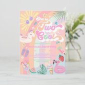 Two Cool Summer Rainbow Sun 2nd Birthday  Einladung (Stehend Vorderseite)