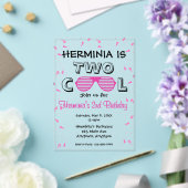 TWO Cool Sunglass 2nd Birthday Party Acryleinladungen (In Situ (Hochzeit))