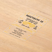 TWO Cool Sunglass 2nd Birthday Party Acryleinladungen (Ablage )