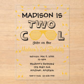 TWO Cool Sunglass 2nd Birthday Party Acryleinladungen (Vorderseite)