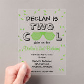 TWO Cool Sunglass 2nd Birthday Party Acryleinladungen (Insitu (Handheld))