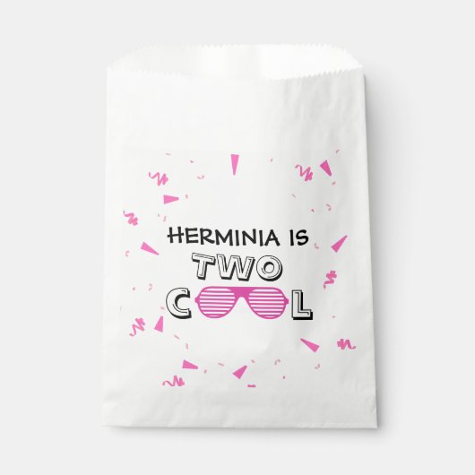 TWO Cool Sunglass 2nd Birthday Party Paper Plates Geschenktütchen (Vorderseite)