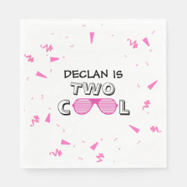 TWO Cool Sunglass 2nd Birthday Party Paper Plates Serviette