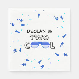 TWO Cool Sunglass 2nd Birthday Party Paper Plates Serviette