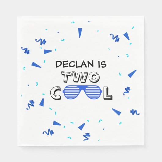TWO Cool Sunglass 2nd Birthday Party Paper Plates Serviette (Vorderseite)