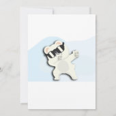 Two Cool Winter Polar Bear dabbing 2nd bday Einladung (Rückseite)