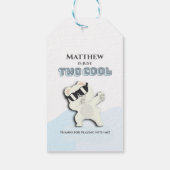 Two Cool Winter Polar Bear dabbing 2nd bday Geschenkanhänger (Rückseite)