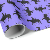 Two Cowboys on Horseback Silhouettes - Periwinkle Geschenkpapier (Rolleneckpunkt)