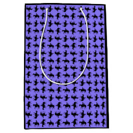 Two Cowboys on Horseback Silhouettes - Periwinkle Mittlere Geschenktüte