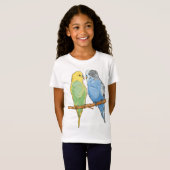 Two cute blue and green Budgies T-Shirt (Vorne ganz)