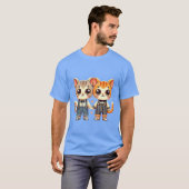 Two Cute Cat Friends Holding Hands boy T-Shirt (Vorne ganz)