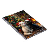 Two cute Christmas kitten with Santa hats Notizblock (Rechte Seite)