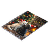 Two cute Christmas kitten with Santa hats Notizblock (Linke Seite)