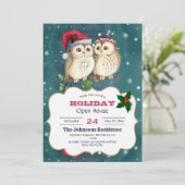 Two cute drawn Owls Einladung (Stehend Vorderseite)