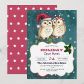 Two cute drawn Owls Einladung (Vorne/Hinten)