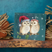 Two cute drawn Owls Fotoplatte (Seite)